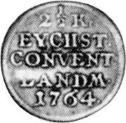 Germany 2-1/2 Kreuzer 1764 NSR KM# 84 Eichstätt / Bishopric / Regular Coinage coin reverse Germany 2-1/2 Kreuzer 1764 NSR KM# 84 Eichstätt / Bishopric / Regular Coinage coin reverse