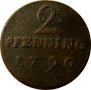 Germany 2 Pfenning 1790 KM# 451 Münster / Cathedral Chapter coin reverse Germany 2 Pfenning 1790 KM# 451 Münster / Cathedral Chapter coin reverse
