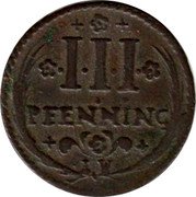 Germany 3 Pfennig 1726 IW KM# 182 Osnabrück / City / Regular Coinage coin reverse Germany 3 Pfennig 1726 IW KM# 182 Osnabrück / City / Regular Coinage coin reverse