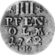 Germany 4 Pfennig 1762 IHM KM# 124 Oldenburg / Countship / Regular Coinage coin reverse