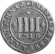 Germany 4 Pfenning 1718 KM# 196 Paderborn / Bishopric / Regular Coinage coin reverse