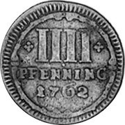 Germany 4 Pfenning 1762 KM# 439 Münster / Cathedral Chapter coin reverse