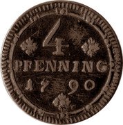 Germany 4 Pfenning 1790 KM# 446 Münster / Cathedral Chapter coin reverse