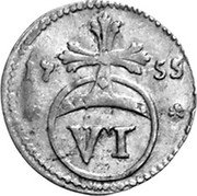 Germany 6 Pfenning (1/2 Schilling) 1755 HS KM# 106 Dortmund City / Regular Coinage coin reverse