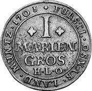 Germany Mariengroschen (1/36 Thaler) 1703 HLO KM# 179 Osnabrück / Bishopric / Regular Coinage coin reverse Germany Mariengroschen (1/36 Thaler) 1703 HLO KM# 179 Osnabrück / Bishopric / Regular Coinage coin reverse