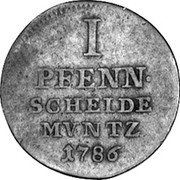 Germany Pfenning (1/12 Schilling) 1786 KM# 266 Paderborn / Bishopric / Regular Coinage coin reverse
