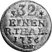 Germany 1/32 Thaler (Albus) 1736 LR KM# 410 Landgraviate / Regular Coinage coin reverse Germany 1/32 Thaler (Albus) 1736 LR KM# 410 Landgraviate / Regular Coinage coin reverse