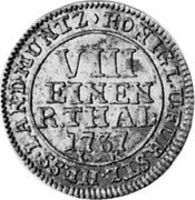 Germany 1/8 Thaler 1737 LR KM# 427 Landgraviate / Regular Coinage coin reverse Germany 1/8 Thaler 1737 LR KM# 427 Landgraviate / Regular Coinage coin reverse