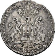 Germany 12 Schilling 1762 OHK KM# 428 Hamburg / Free City / Regular Coinage coin reverse