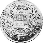 Germany 2 Ducat 1770 OHK KM# 444 Hamburg / Free City / Trade Coinage coin reverse Germany 2 Ducat 1770 OHK KM# 444 Hamburg / Free City / Trade Coinage coin reverse