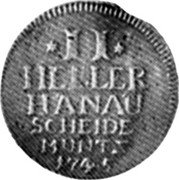 Germany 2 Heller 1745 KM# 83 Hanau-Münzenberg / Countship / Regular Coinage coin reverse
