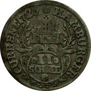 Germany 2 Schilling (1/16 Thaler) 1726 IHL KM# 357 Hamburg / Free City / Regular Coinage coin reverse