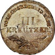 Germany 3 Kreutzer 1793 H KM# 22 Further Austria / Province / Regular Coinage coin reverse