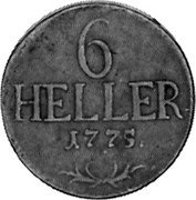 Germany 6 Heller (1/2 Albus) 1775 KM# 510 Landgraviate / Regular Coinage coin reverse