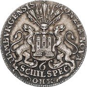 Germany 6 Schilling 1762 OHK KM# 422 Hamburg / Free City / Regular Coinage coin reverse