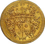 Germany 8 Ducat 1729 KM# 75 Fulda / Abbey / Trade Coinage coin reverse