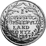 Germany Kopfstuck (20 Kreuzer) 1724 KM# 57 Fulda / Abbey / Regular Coinage coin reverse Germany Kopfstuck (20 Kreuzer) 1724 KM# 57 Fulda / Abbey / Regular Coinage coin reverse