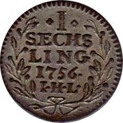 Germany Sechsling (6 Pfennig) 1756 IHL KM# 363 Hamburg / Free City / Regular Coinage coin reverse