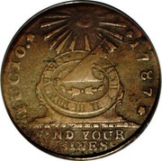 USA Cent 1787 KM# EA30.3 Fugio Cents FUGIO. * MIND YOUR BUSINESS coin obverse USA Cent 1787 KM# EA30.3 Fugio Cents FUGIO. * MIND YOUR BUSINESS coin obverse