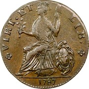 USA Copper 1787 KM# 12 Nova Eboracs VIRT. ET LIB. coin reverse USA Copper 1787 KM# 12 Nova Eboracs VIRT. ET LIB. coin reverse
