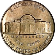 USA Five Cents Jefferson Nickel 1938 KM# 192 E PLURIBUS UNUM UNITED STATES OF AMERICA FIVE CENTS MONTICELLO coin reverse USA Five Cents Jefferson Nickel 1938 KM# 192 E PLURIBUS UNUM UNITED STATES OF AMERICA FIVE CENTS MONTICELLO coin reverse