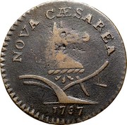 USA Nova Caesarea New Jersey 1787 KM# 15 NOVA CAESAREA coin obverse USA Nova Caesarea New Jersey 1787 KM# 15 NOVA CAESAREA coin obverse