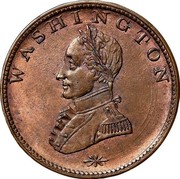 USA One Cent Washington Double Head 1783 KM# Tn40 WASHINGTON coin obverse USA One Cent Washington Double Head 1783 KM# Tn40 WASHINGTON coin obverse