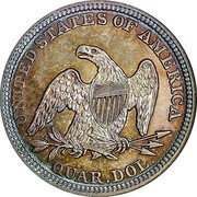 USA Quar. Dol. Seated Liberty 1848 KM# 64.2 UNITED STATES OF AMERICA QUAR. DOL. coin reverse USA Quar. Dol. Seated Liberty 1848 KM# 64.2 UNITED STATES OF AMERICA QUAR. DOL. coin reverse