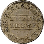 USA Three Pence Standish Barry Threepence 1790 KM# Tn55 BARRY STANDISH THREE PENCE coin reverse USA Three Pence Standish Barry Threepence 1790 KM# Tn55 BARRY STANDISH THREE PENCE coin reverse