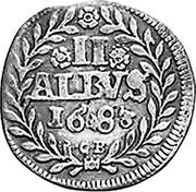 Germany 2 Albus 1683 CB KM# 10 Nassau-Holzappel-Schaumburg / Principality / Regular Coinage coin reverse