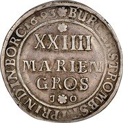 Germany 24 Mariengroschen (Gulden) 1693 JO KM# 101 Münster / Bishopric / Regular Coinage coin reverse