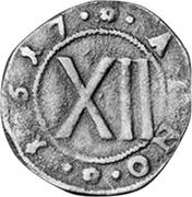 Germany 12 Pfennig (Schilling) 1617 (cc) KM# 307 Paderborn / Cathedral Chapter / Regular Coinage coin reverse