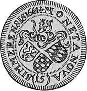 Germany 15 Kreuzer (1/4 Gulden) 1661 KM# 5 Pfalz-Simmern / Palatine Countship / Regular Coinage coin reverse
