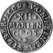 Germany 12 Mariengroschen 1669 AS KM# 79 Hannover / Provincial City / Regular Coinage coin reverse