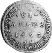 Germany 6 Albus (12 Kreuzer) 1693 KM# 99.2 Hanau-Lichtenberg / Countship / Regular Coinage coin reverse