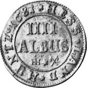 Germany 4 Albus (1/8 Thaler) 1681 IH KM# 305 Landgraviate / Regular Coinage coin reverse