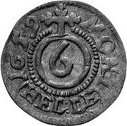 Germany 6 Heller (Light) 1659 KM# 44 Jülich-Berg / Duchy / Regular Coinage coin reverse