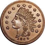 USA 1 Cent (Civil War Merchant Token. Heinman's Clothing Detroit) 1863 coin reverse USA 1 Cent (Civil War Merchant Token. Heinman's Clothing Detroit) 1863 coin reverse