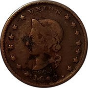 USA 1 Cent (Civil War Token. Moses Weaver Lena. Illinois) UNION 1863 coin obverse USA 1 Cent (Civil War Token. Moses Weaver Lena. Illinois) UNION 1863 coin obverse