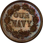 USA 1 Cent (Civil War Token. The Monitor) OUR NAVY coin reverse USA 1 Cent (Civil War Token. The Monitor) OUR NAVY coin reverse