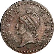 France 1 Centime (Gengembre Process. Pattern) LIBERTÉ L'AN CINQ coin obverse