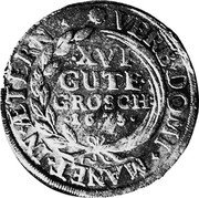 Germany 16 Gute Groschen 1673 CP KM# 306 Magdeburg / City / Regular Coinage coin reverse