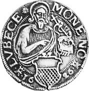 Germany 16 Schilling (1/2 Thaler) 1626 (b) KM# 52 Lübeck / Free City / Regular Coinage coin obverse