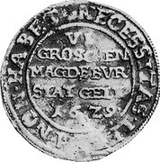 Germany 6 Groschen (Ort) 16Z9 The above are often found with a rose counterMark KM# 259 Magdeburg / City / Regular Coinage coin reverse