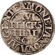 Germany 1/16 Thaler (2 Schilling) 1677 KM# 97 County / Lordship / Regular Coinage coin reverse Germany 1/16 Thaler (2 Schilling) 1677 KM# 97 County / Lordship / Regular Coinage coin reverse