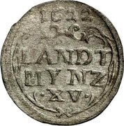 Germany 15 Kreuzer (1/4 Gulden) 1622 KM# 86 Duchy / Regular Coinage coin reverse