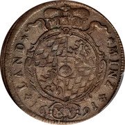 Germany 15 Kreuzer (1/4 Gulden) 1691 KM# 348 Electorate / Regular Coinage coin reverse