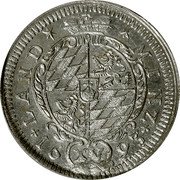 Germany 15 Kreuzer (1/4 Gulden) 1693 C+Z KM# 353.1 Electorate / Regular Coinage coin reverse