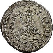 Germany 2 Kreuzer (1/2 Batzen) 1696 GFN KM# 88 Bamberg / Bishopric Regular Coinage coin reverse