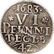 Germany 6 Pfenning (1/42 Thaler) John Adolphus 1683 KM# 105 coin reverse